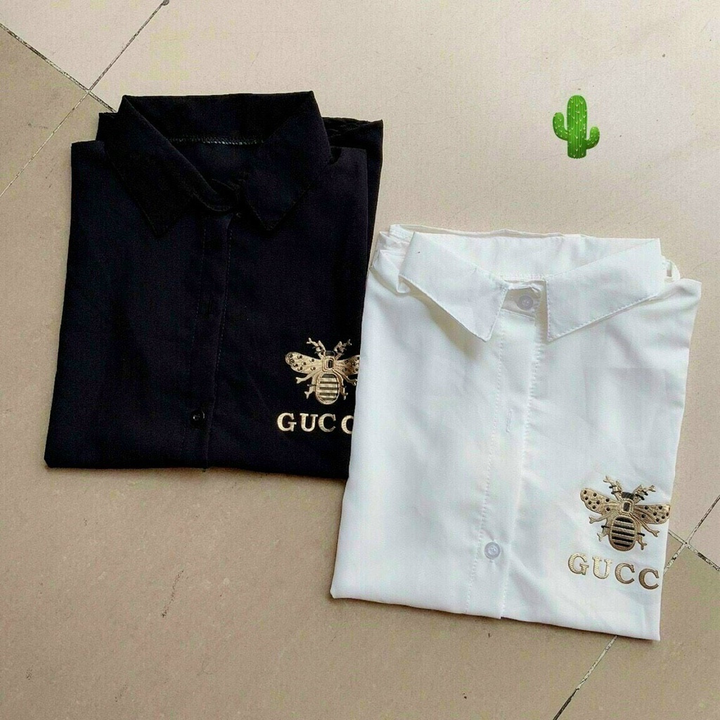 áo sơ mi thêu ong ngắn tay