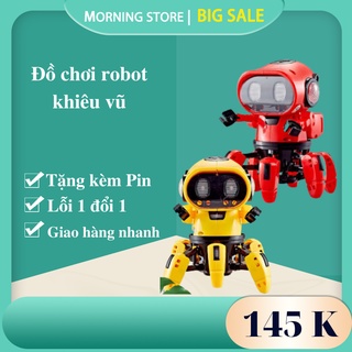 Đồ chơi trẻ em bé trai bé gái robot thông minh khiêu vũ di chuyển bằng 6 chân đáng yêu vui nhộn - Morning Store