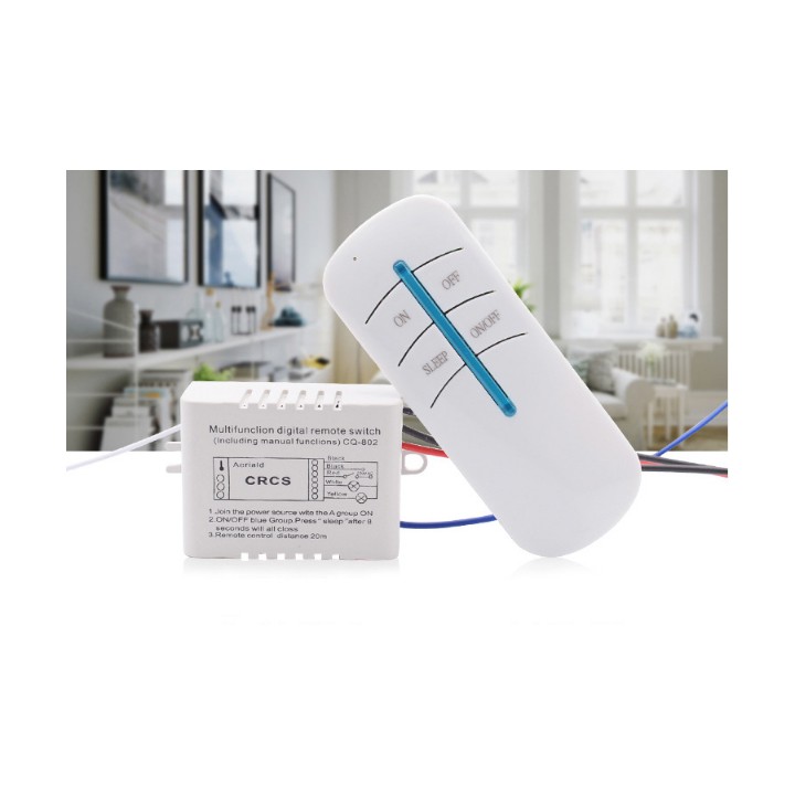 Công tắc điều khiển từ xa không dây sóng RF xuyên tường 1 Kênh - Công tắc RF xuyên tường SUNHA SH 5879