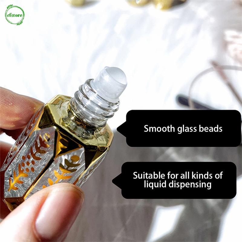 Lọ Thủy Tinh Rỗng 6ml Màu Vàng Đựng Nước Hoa Dạng Lăn Có Thể Cuộn Lại Mang Đi Du Lịch