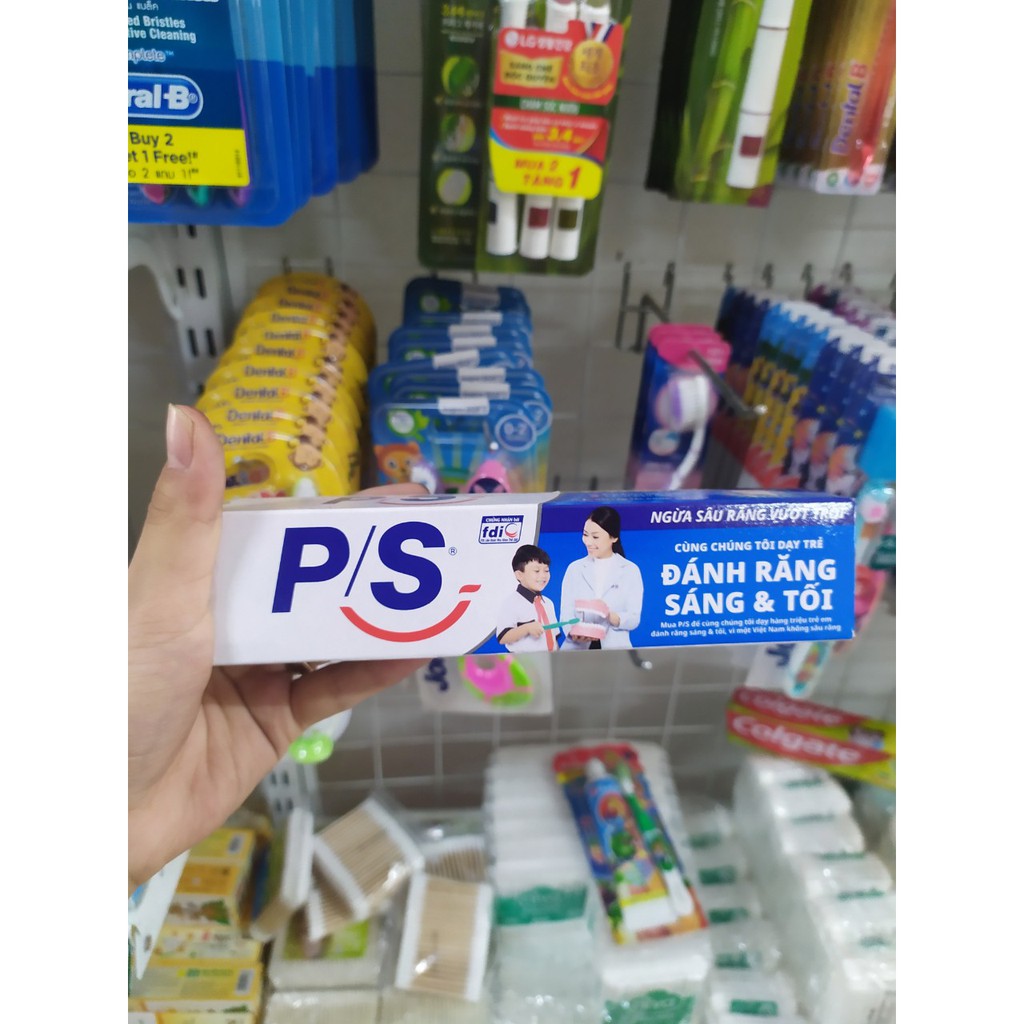 Kem Đánh Răng PS 123,Trà Xanh,than hoạt tính,ngừa sâu răng, chống ê buốt, banking soda  tuýp 190G