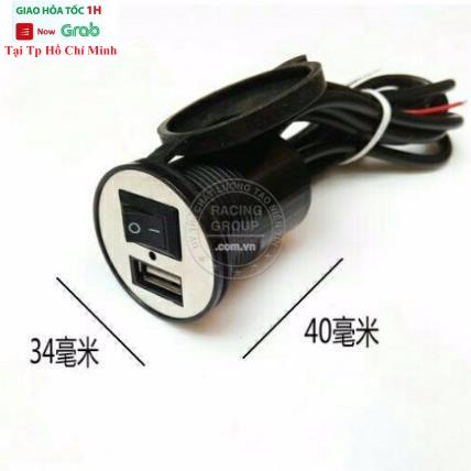 Sạc Điện Thoại Gắn Xe Máy Chống Nước Có Công Tắc Gắn Ghi Đông Xe Hoặc Dàn Áo