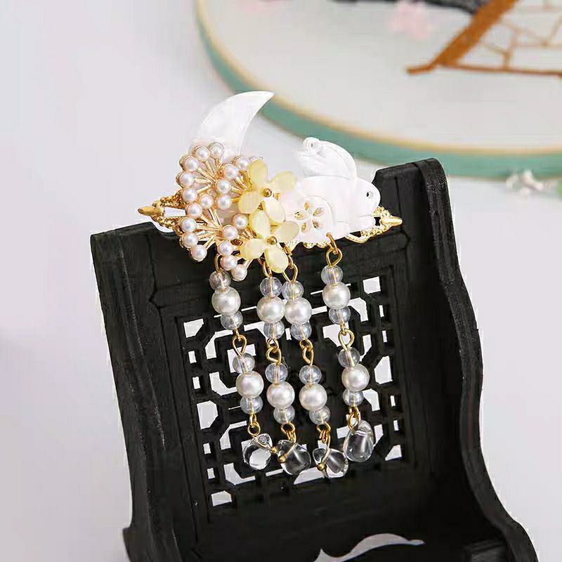 KẸP TÓC THỎ BÓNG TRĂNG NON CỔ TRANG