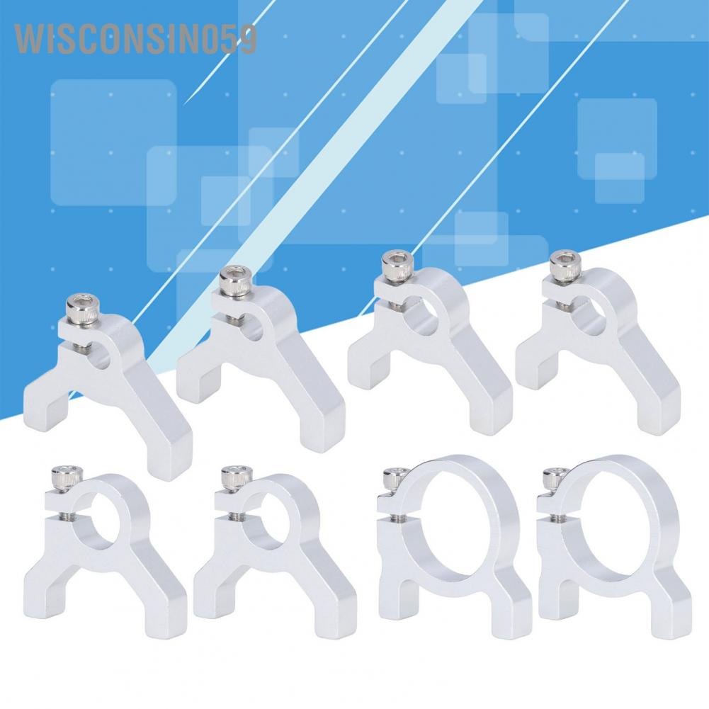 Wisconsin059 2PCS Clamping Support 1 Side 2 Post M4 Thread Aluminum Clamp Mount Robot Shaft Accessories