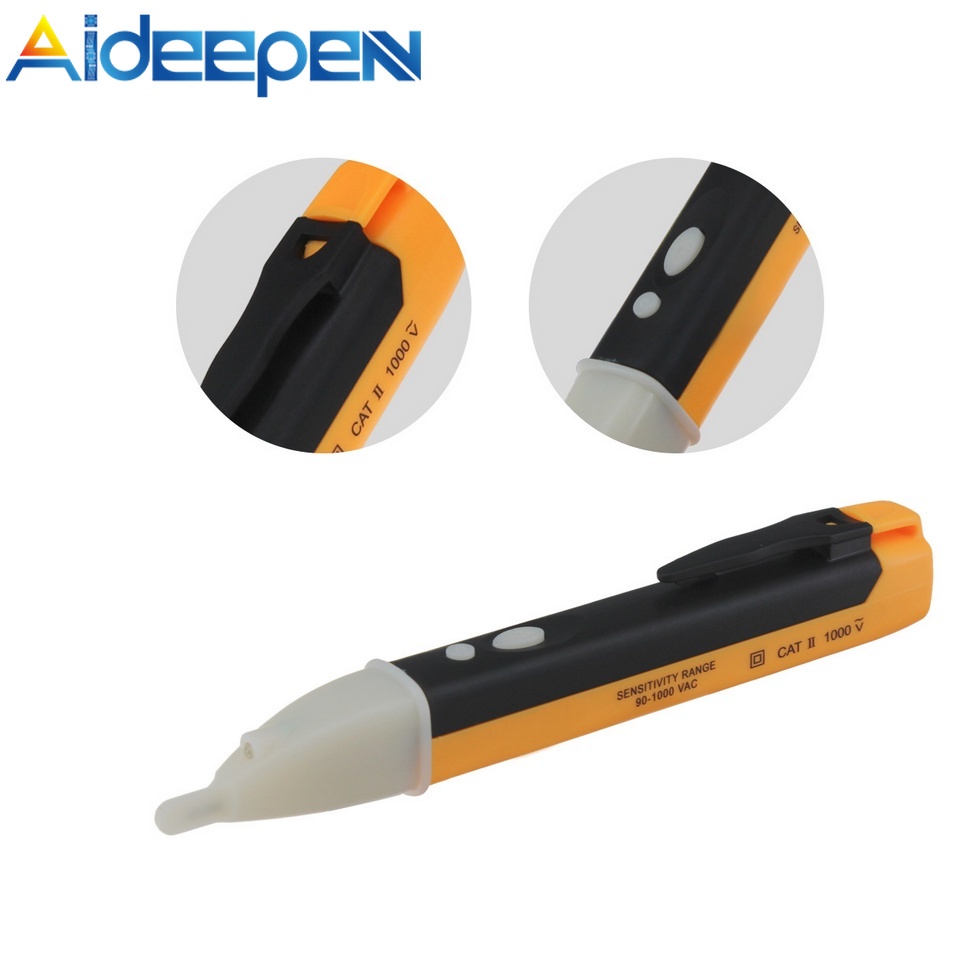 AIDEEPEN Bút thử điện cảm biến kỹ thuật số đèn LED 90V-1000V chuyên dụng