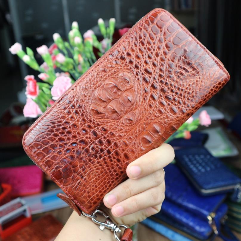 Ví nữ cầm tay cao cấp 19.5cm Konavis da cá sấu sang trọng dễ dàng phối đồ - CW21