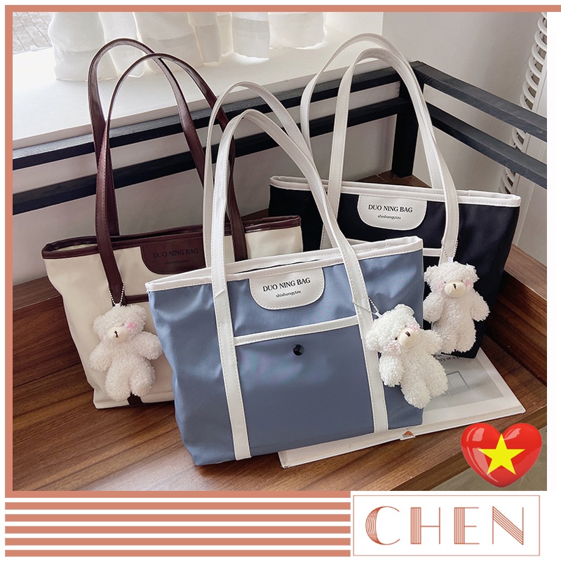 Túi đeo vai túi xách nữ CHEN, túi xách vải canvas tui tote a4 ulzzang Hàn Quốc TX19