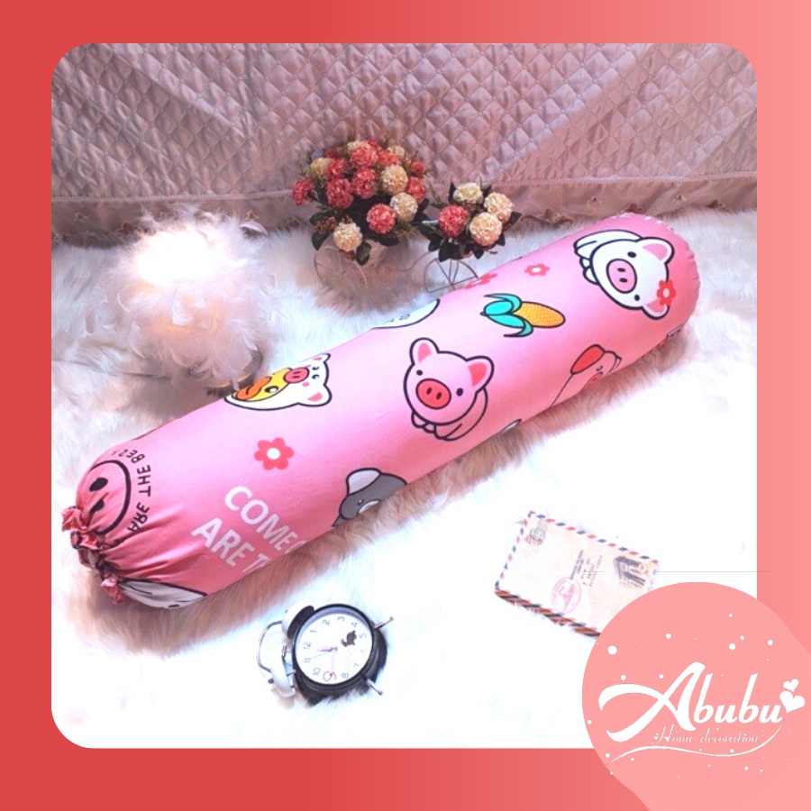 Vỏ gối ôm cotton poly kháng khuẩn mềm mịn êm ái ABUBU 30cm x 110cm