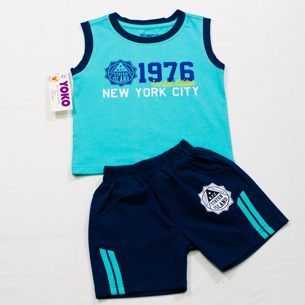 [Mã BMBAU50 giảm 50K đơn 150K] Bộ Quần Áo Thun Sát Nách Bé Trai (1-5 Tuổi) YOKO KID’S FASHION 20027T