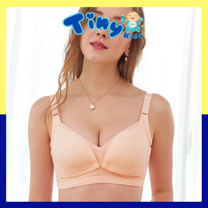 Áo lót bầu cho con bú sau sinh chống chảy xệ có cúc bấm trước, không gọng, đồ lót bầu - AL11 - Tiny Kids