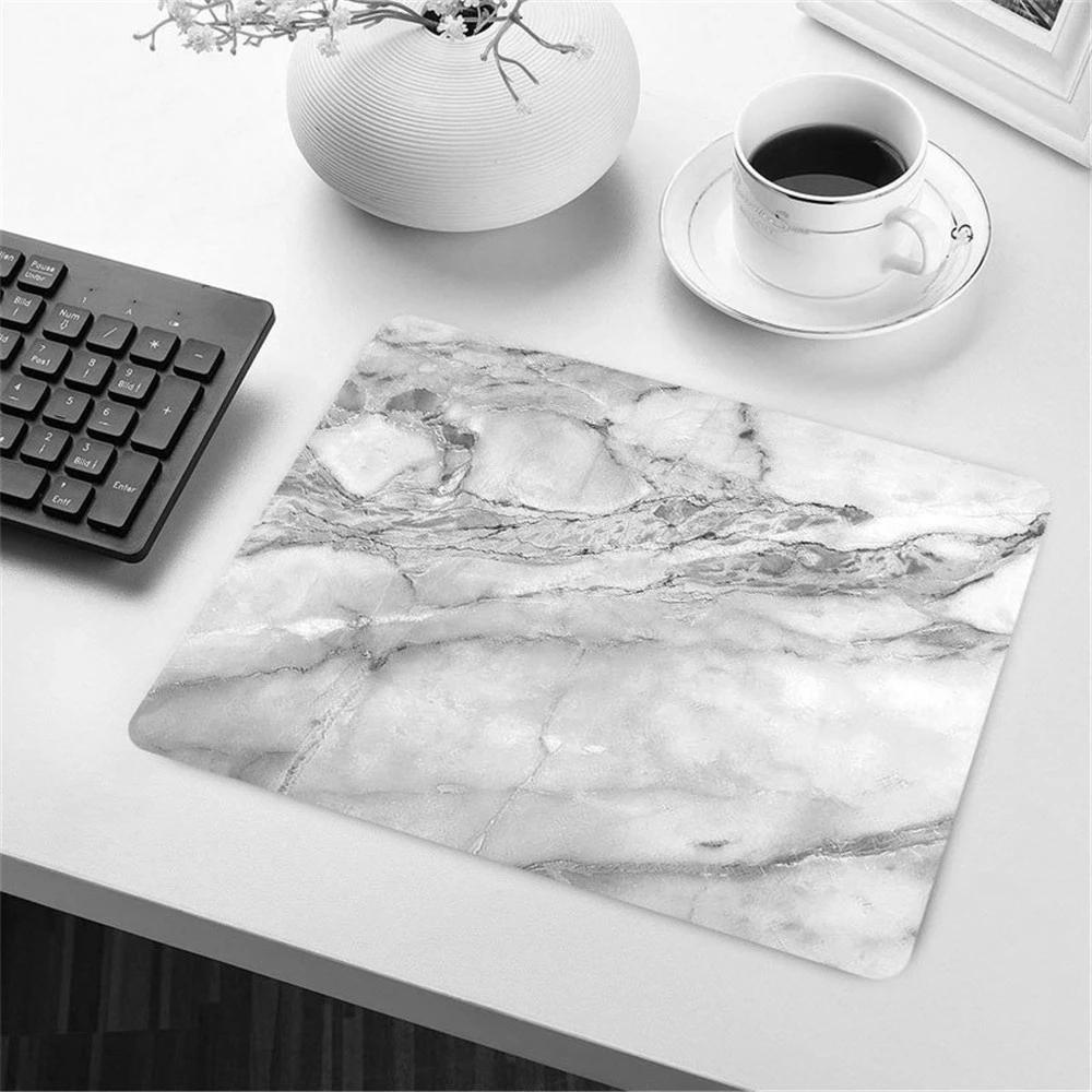 Miếng Lót Chuột Và Bàn Phím Máy Tính Họa Tiết Đá Cẩm Thạch Màu Đen