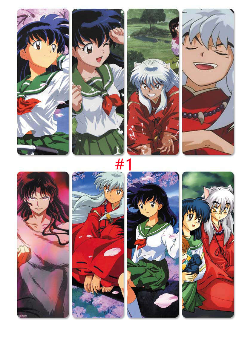 SANGO Set 8 Thẻ Đánh Dấu Trang Sách In Hình Nhân Vật Inuyasha