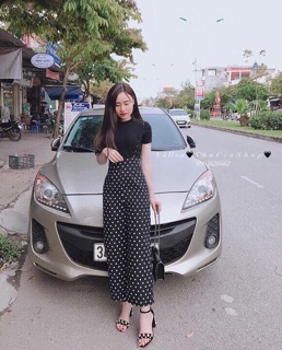Set yếm chấm bi