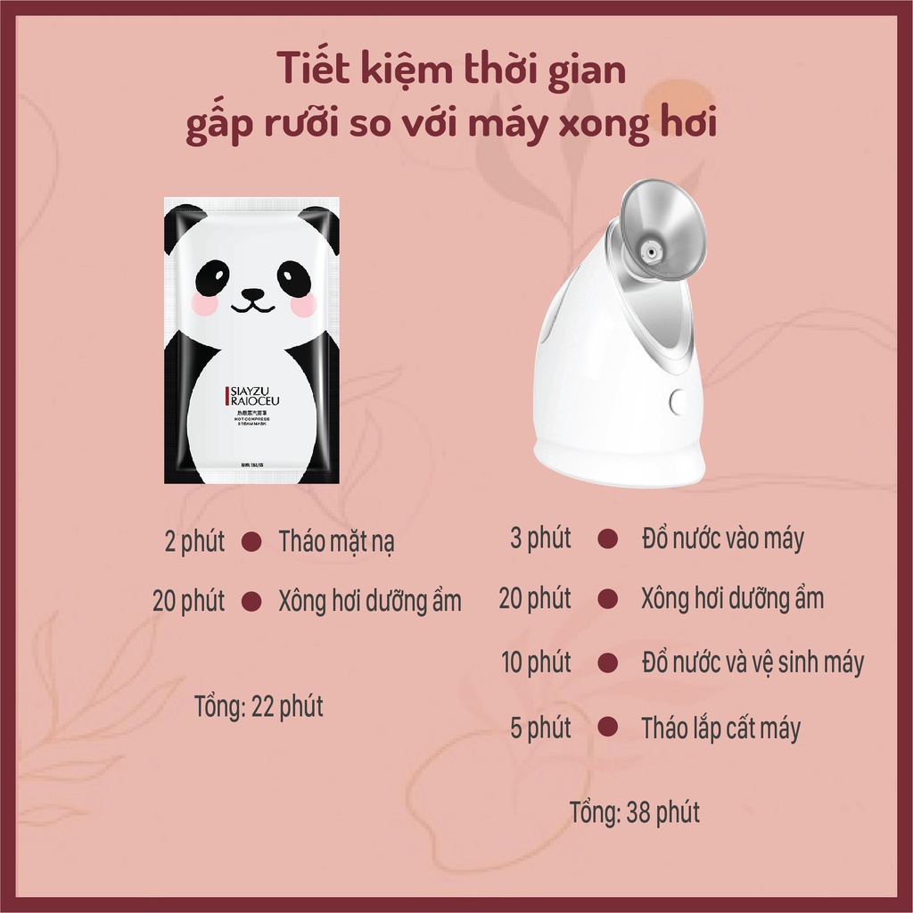 Mặt Nạ Xông Hơi Mắt Collagen Siayzu, Mặt Nạ Nóng Panda Giúp Mắt Thư Giãn Dưỡng Ẩm và Bổ Sung Nước Cho Da