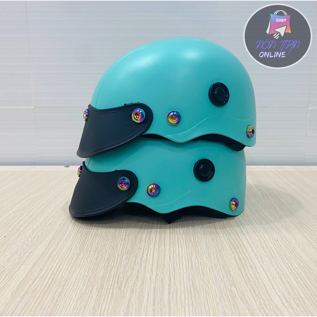 [TẶNG TEM BIKER] Nón Bảo Hiểm Trơn - Màu Sơn Nhám - Gắn full 8 Ốc TiTan Gr5 Siêu Ngầu