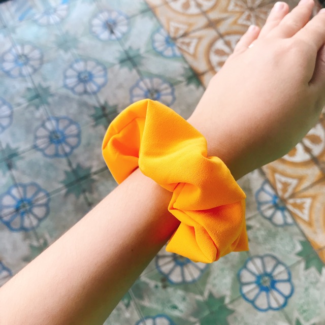 Buộc tóc vải scrunchies phong cách Hàn quốc