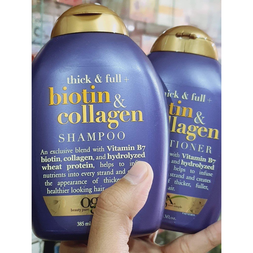 DẦU GỘI BIOTIN COLLAGEN OGX GIẢM RỤNG - KICH THÍCH MỌC TÓC - TRỊ GÀU MỸ USA 385ML