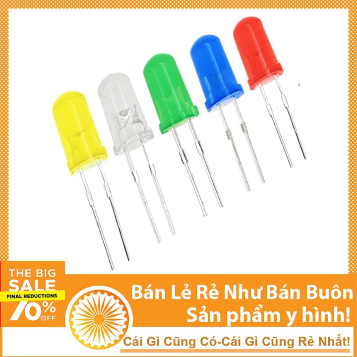 Led Phủ Màu Phi 5 - Gói 10 Con