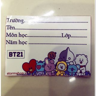 Nhãn vở BT21 combo 36 nhãn vở  chỉ với 20 000 đồng