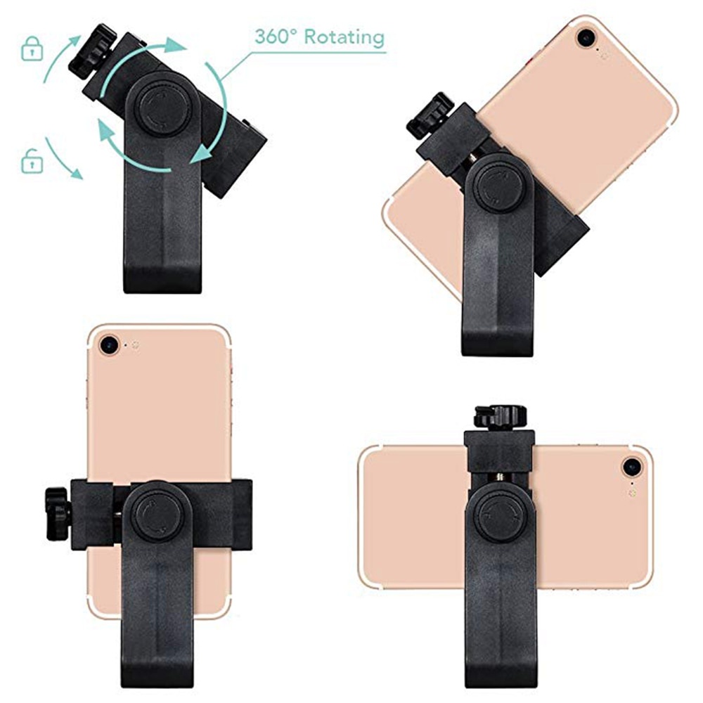 Kẹp Giữ Điện Thoại Xoay 360 Độ Cho Chân Tripod Iphone X 7 Plus Samsung