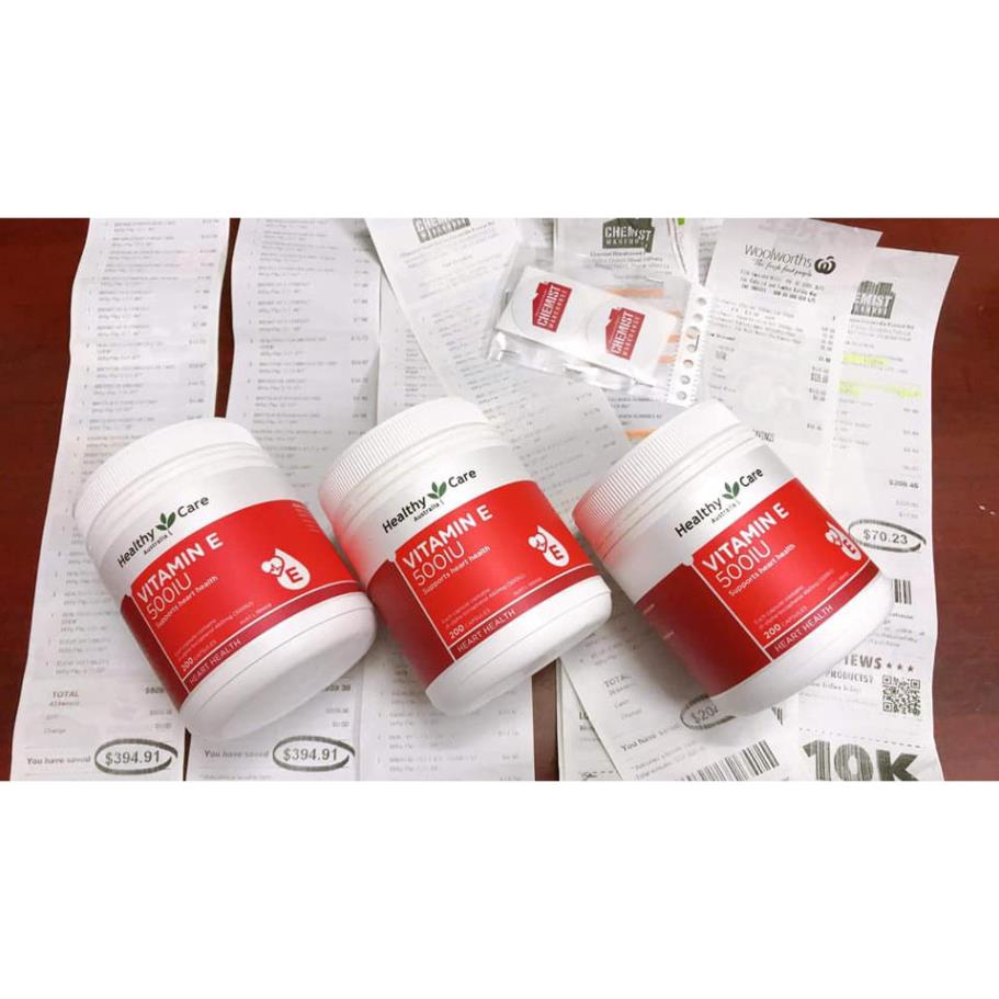 Vitamin E đỏ Healthy care Úc 200 viên