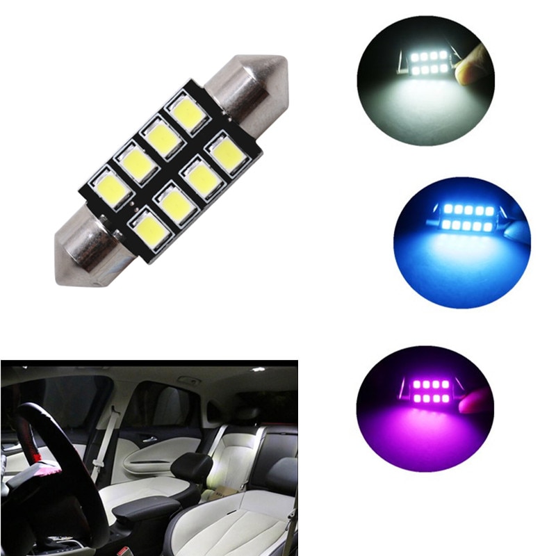 1Pcs 2835 LED Bulb 31mm 36mm 39mm 42mm C5W DC12V For Car Interior
