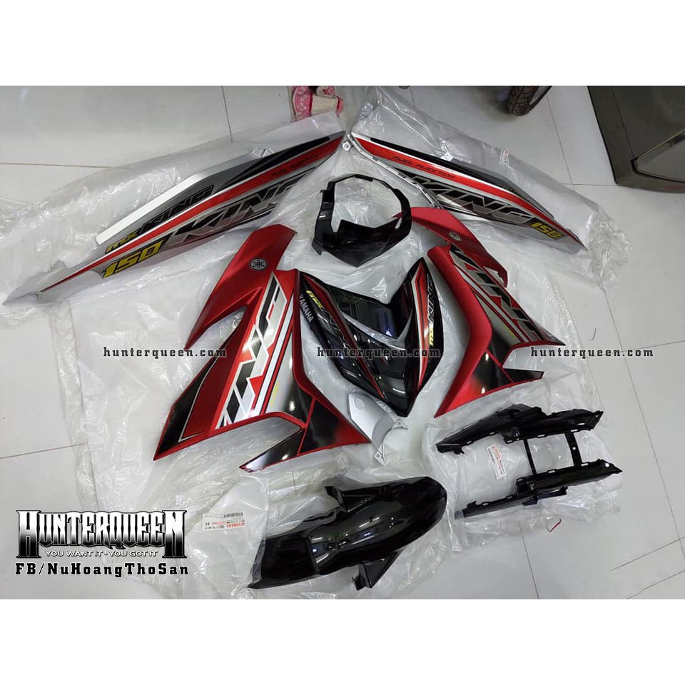 Tem Exciter 150. Tem MX king, đỏ bạc. Chất liệu candy. Chỉnh sửa theo yêu cầu