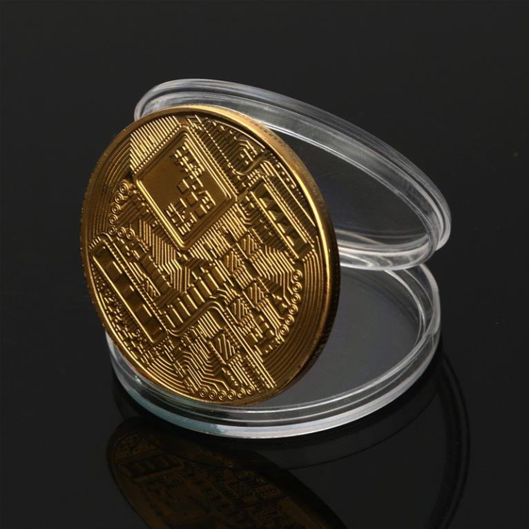 Đồng Xu Bitcoin Mạ Vàng 24K