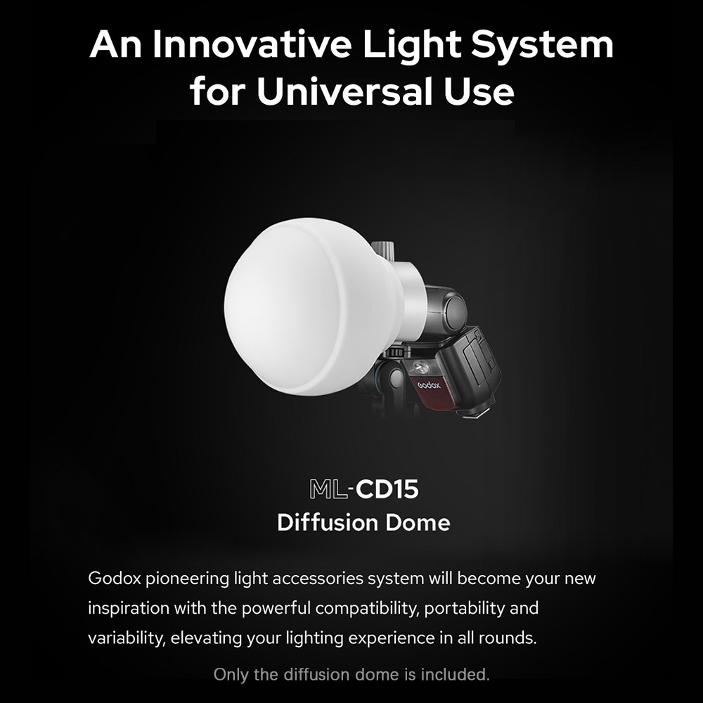 Bộ thiết bị khuếch tán GODOX ML-CD15 với 3 đầu chuyển đổi cho đèn flash chụp ảnh studio