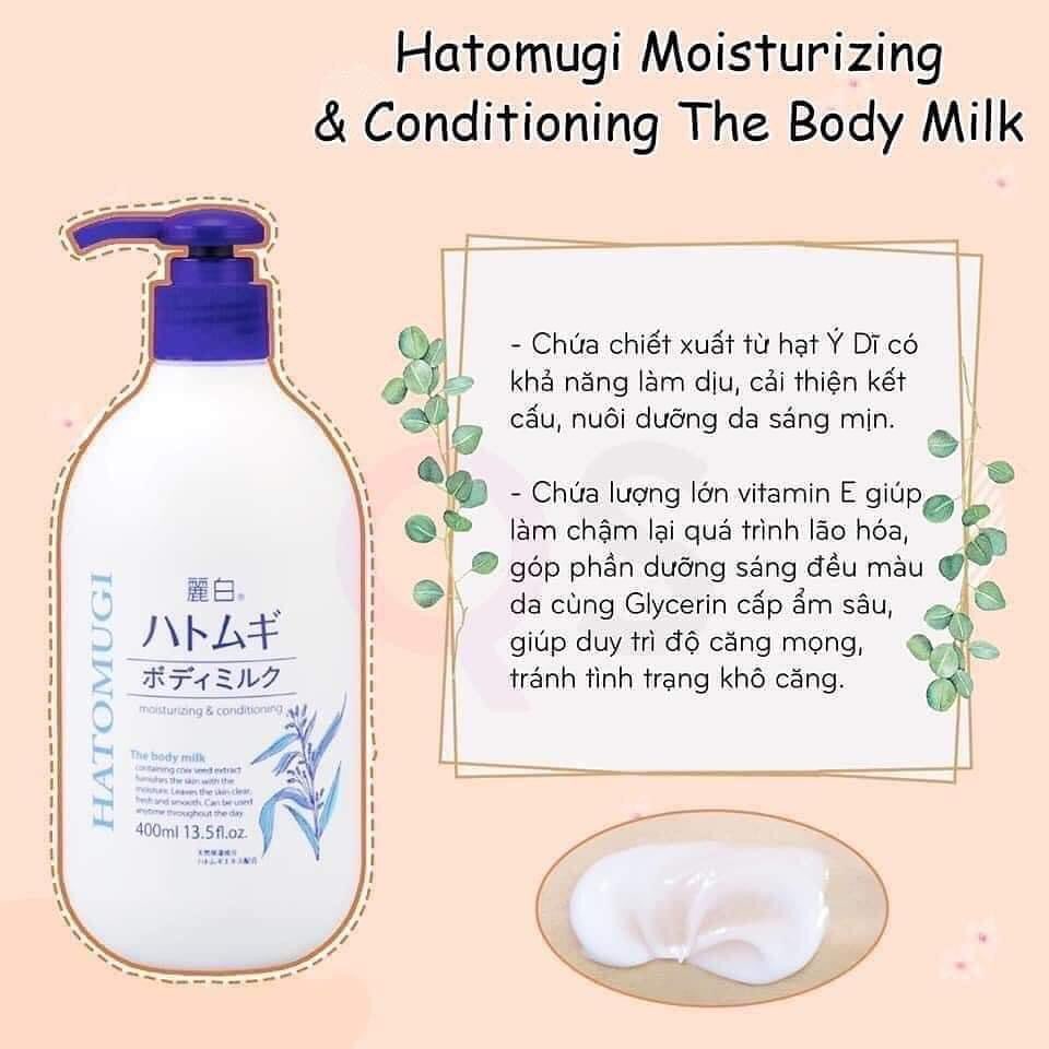 Sữa dưỡng thể Hatomugi 2 in 1, DƯỠNG TRẮNG &amp; CHỐNG NẮNG Spf31 PA +++ 250ml, dưỡng đêm ý dĩ 400ml, dưỡng thể nâng tone.