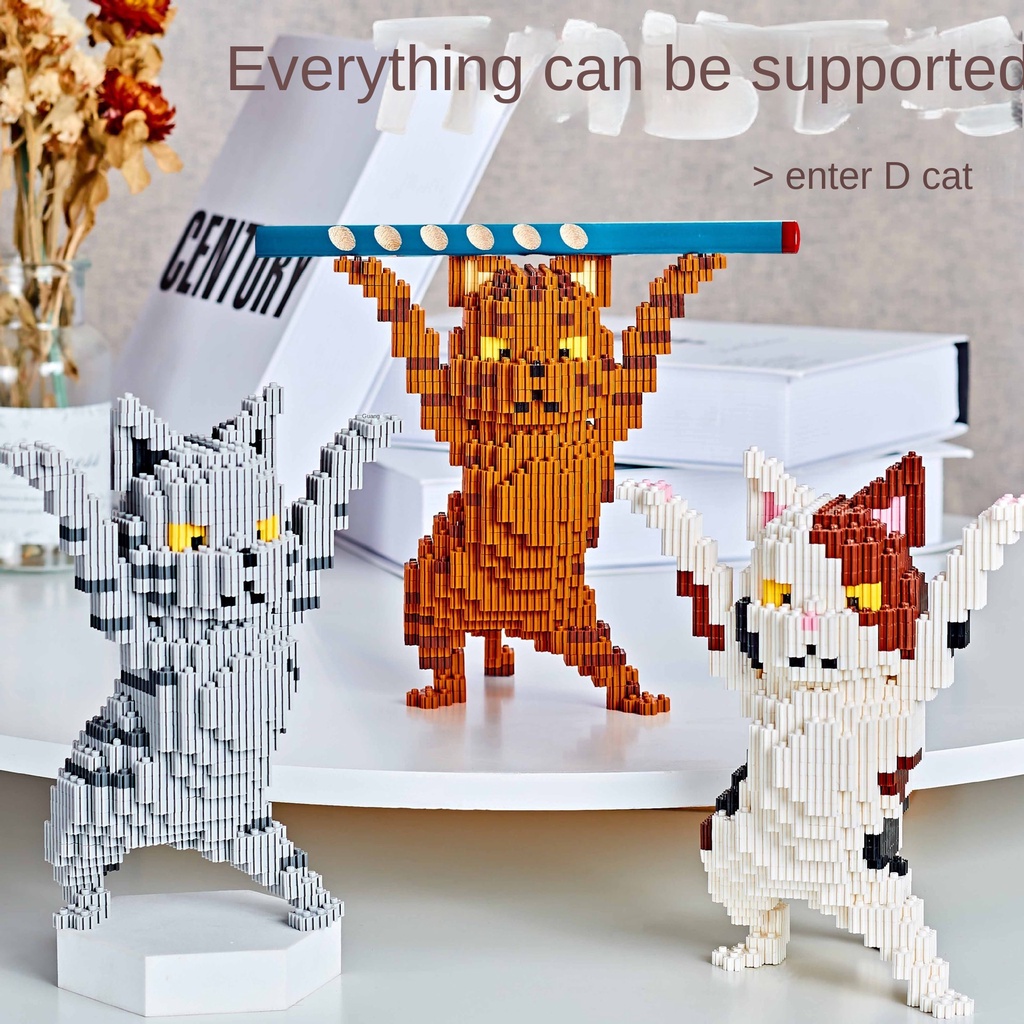 Bộ Đồ Chơi Lắp Ráp Mô Hình Chú Mèo Dễ Thương