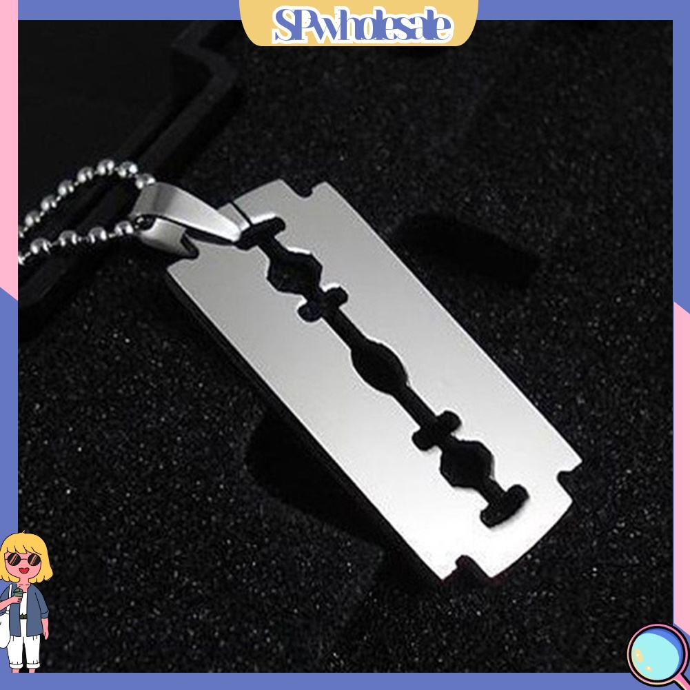 [SPwholesale] Vòng cổ Thép Titan Mặt Hình Lưỡi Dao Thời Trang Cho Nam