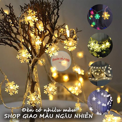 Đèn LED bông tuyết trang trí nhà cửa tiện lợi - Dây đèn LED ánh sáng ấm áp 01113