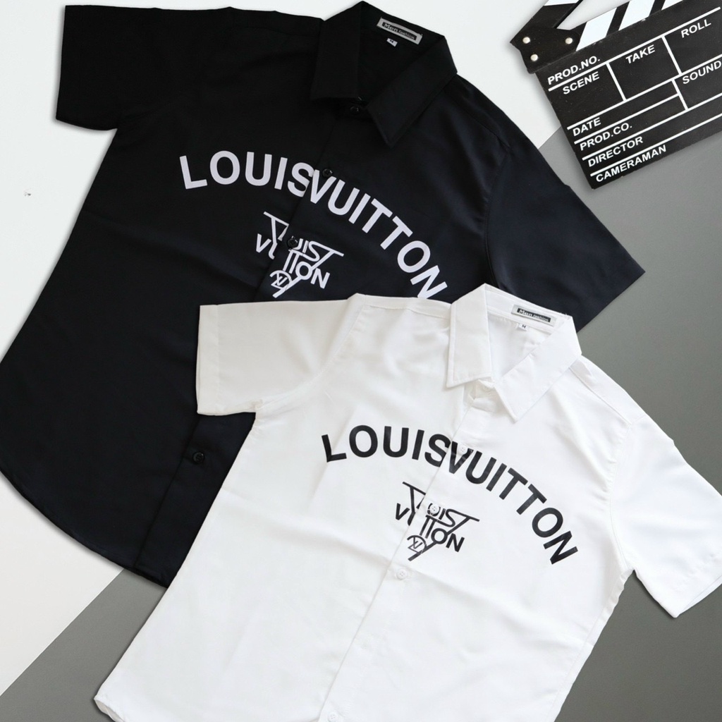 Áo Sơ Mi Nam Tay Ngắn In Chữ Cá Tính HÌNH THẬT