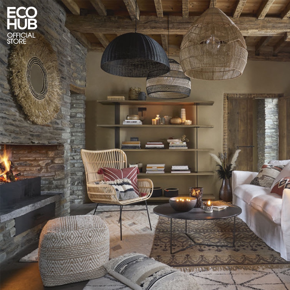 Đèn treo tường ECOHUB trang trí cho khách sạn, khu nghỉ dưỡng bằng sợi đay | EHD05
