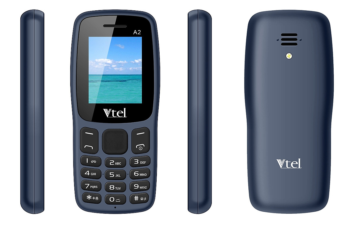 Điện thoại di động GSM Vtel A2 (Màu xanh đen) – Hàng chính hãng CHINH HANG