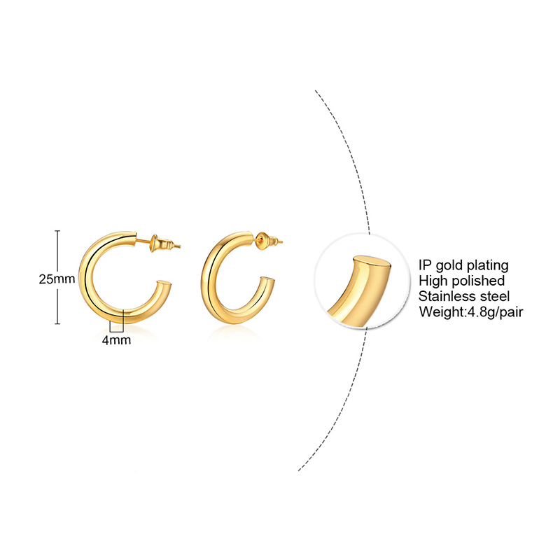 Vnox Gold Hoop Earring for Men Women