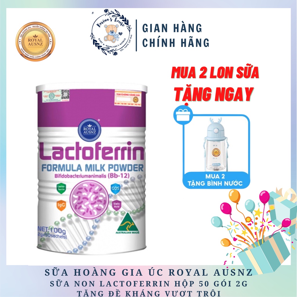 Sữa Bột Hoàng Gia Úc Lactoferrin Formula Milk BB-12 ROYAL AUSNZ Tăng Cường Hệ Miễn Dịch Cho Trẻ 100g