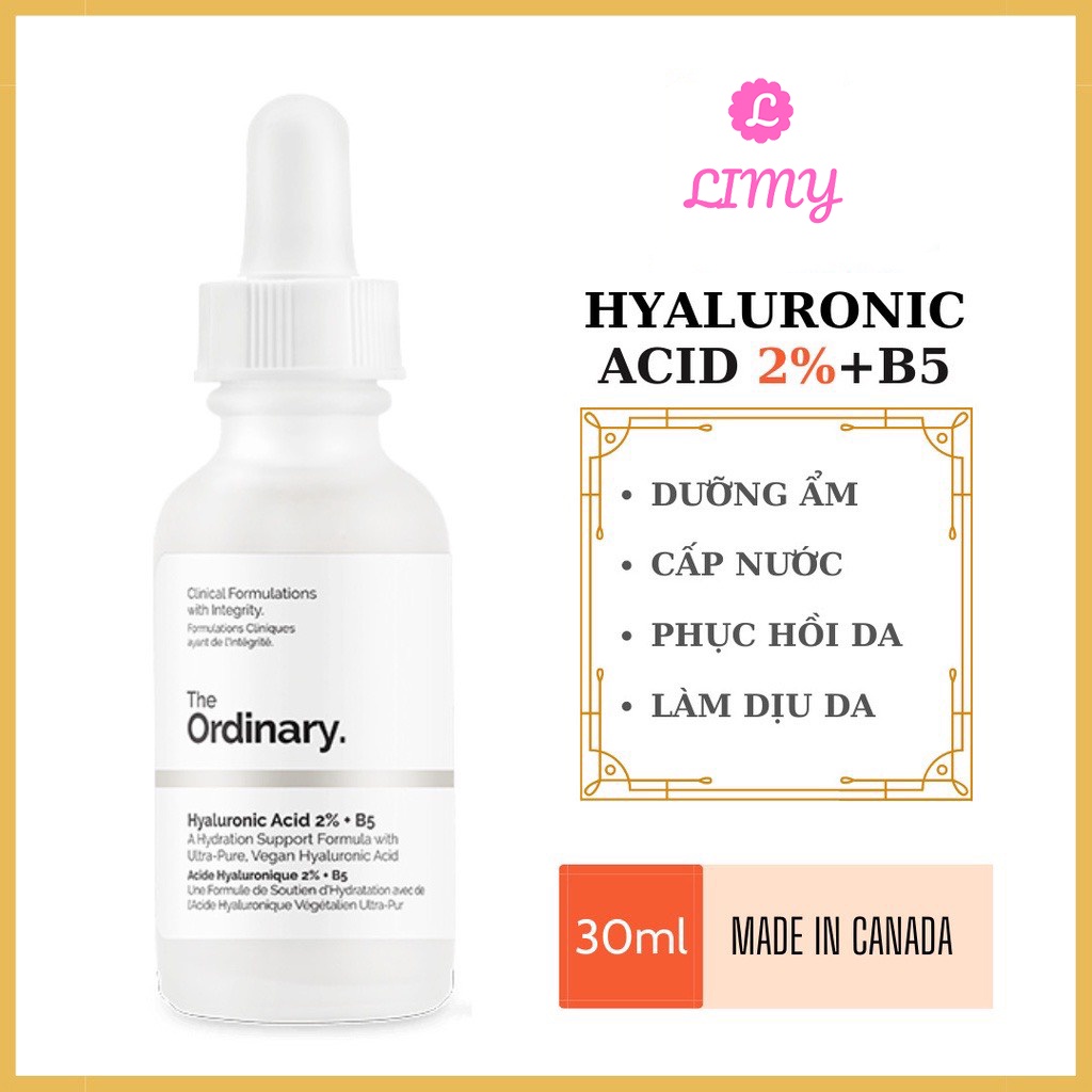Serum The Ordinary Hyaluronic Acid 2% + B5💕FREE SHIP💕 -Tinh chất The Ordinary B5 cấp ẩm và phục hồi da.