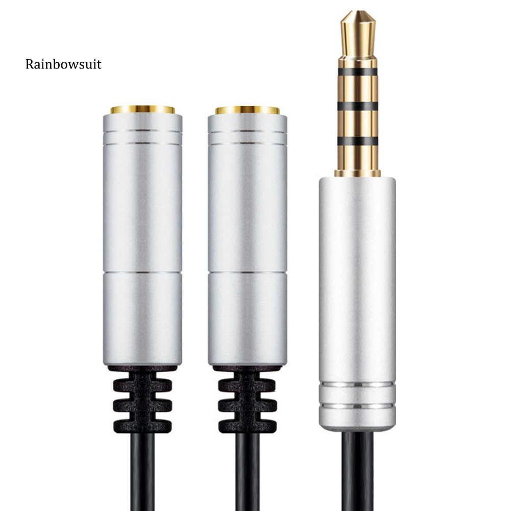 Dây Cáp Chia Âm Thanh Nối 2 Cổng 3.5mm Male Sang 2 Female Aux