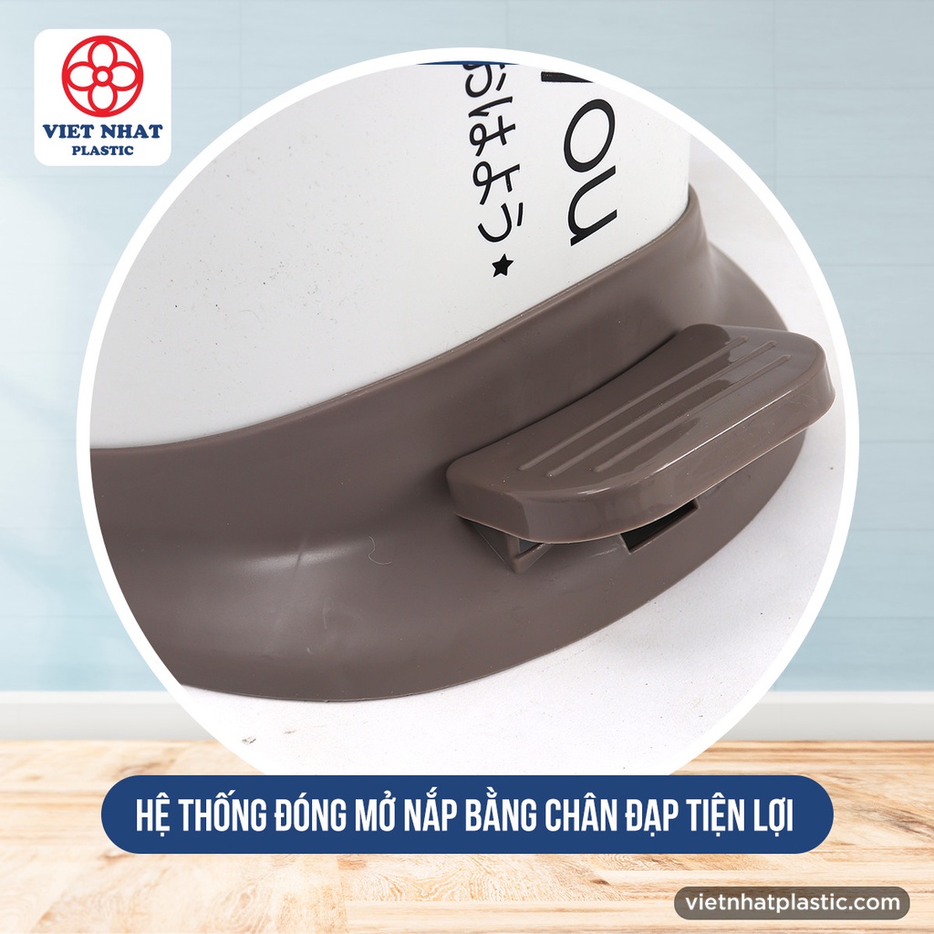Thùng Rác Lượn To 8029, Thùng Rác Nhựa  Đạp Chân Thông Minh
