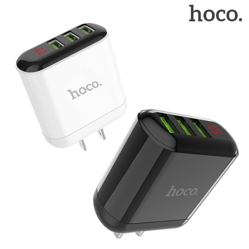 ✅CỐC SẠC NHANH HOCO HK1 3 cổng USB 5A ĐÈN LED hiển thị điện Áp V và Ampe Supernatural super Speed-BH 1 Tháng