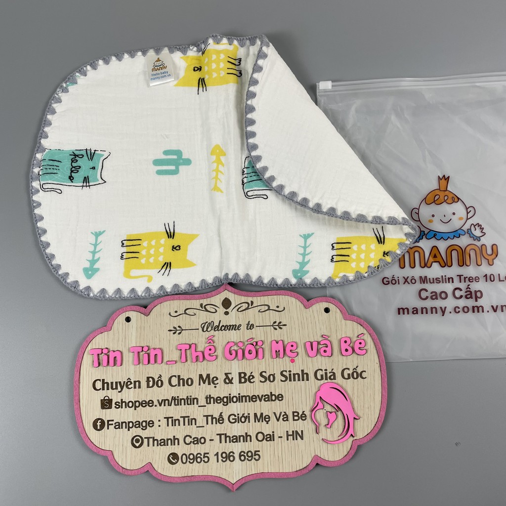 Gối Xô Cho Bé [LOẠI ĐẸP] Gối Xô Manny 10 Lớp Cho Bé từ Sơ Sinh - Siêu Mềm, Siêu Mát, Ko Ảnh Hưởng Đến Xương Sống Bé