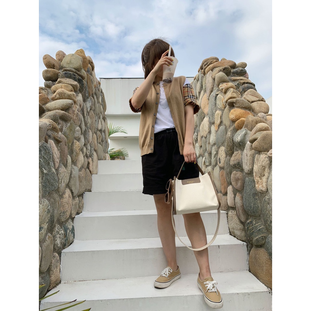 Túi Tote Vải Canvas Hình Vuông Cỡ Lớn Thiết Kế Mới Năng Động Thời Trang