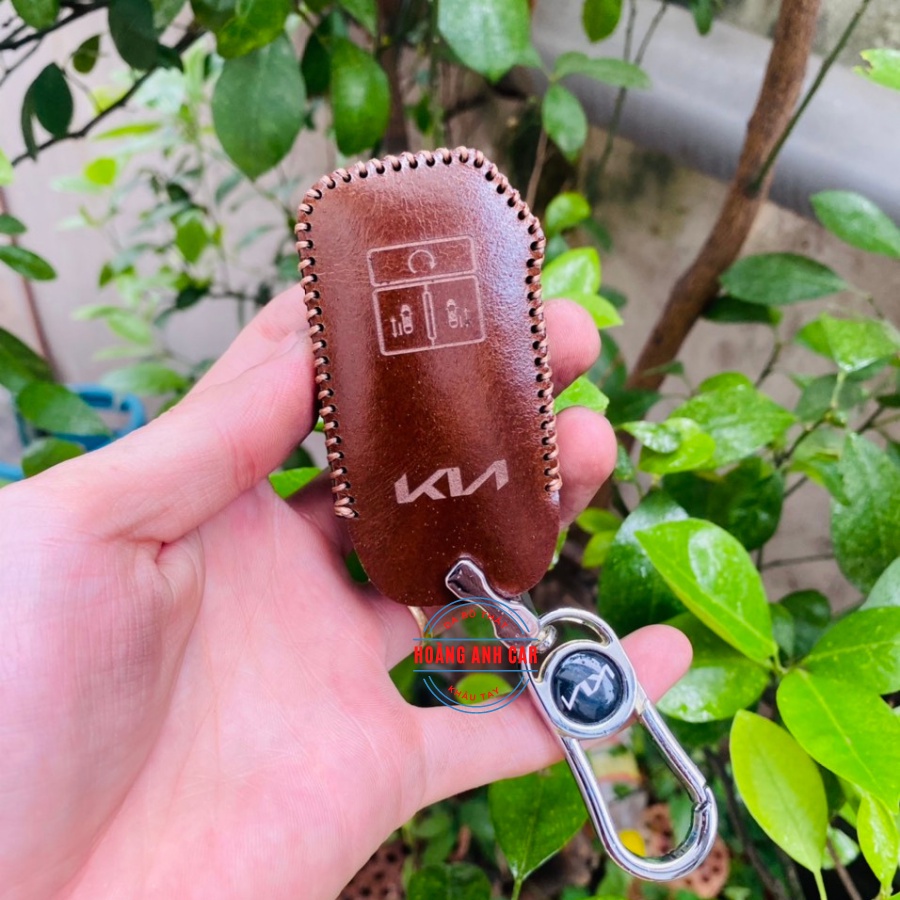 Bao Da Chìa Khoá KIA Carnival 2021, 2022, Canival handmade da thật khâu tay