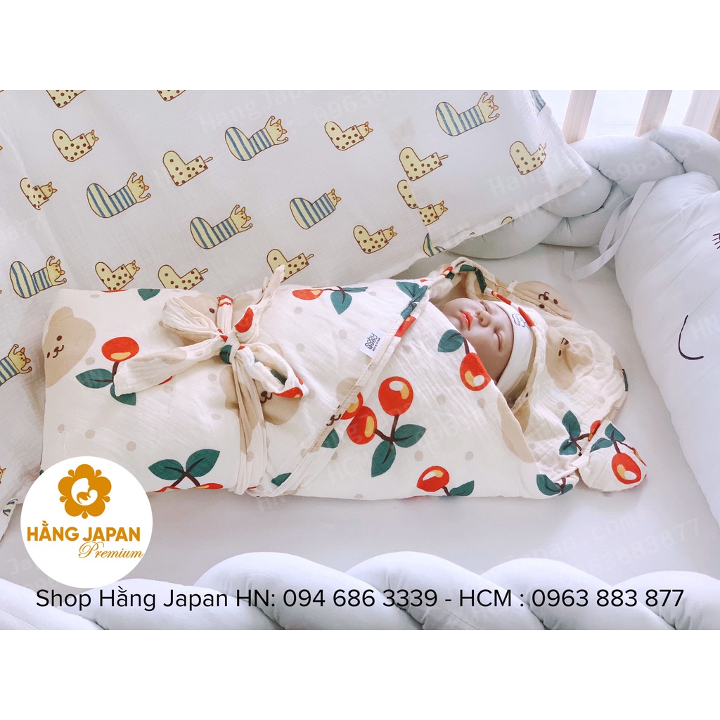 Chăn ủ trần bông Muslin Tree Babybee cho bé kích thước 80*80cm (Màu ngẫu nhiên)