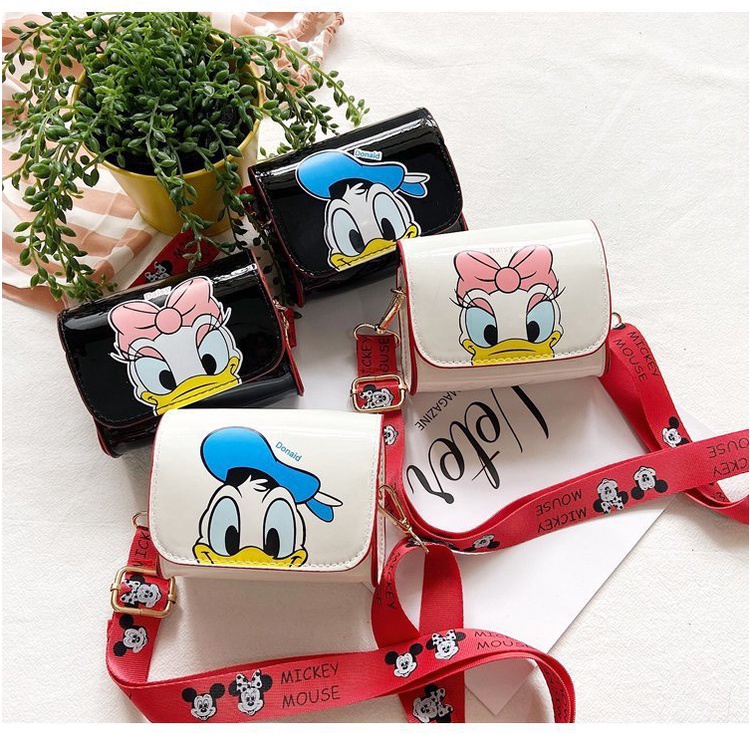 Túi đeo chéo cho bé gái hoạ tiết chuột Micky, vịt Donal xinh xắn dễ thương Mẹ Bắp Shop