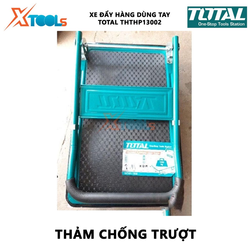 Xe đẩy hàng TOTAL THTHP13002 Xe đẩy hàng gấp gọn Khả năng tải 300kg Bánh xe PU kích thước 5 inch Kích thước mặt sàn 907X