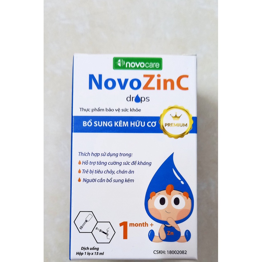 Kẽm hữu cơ Novozinc drops lọ 15ml. Hỗ trợ tăng đề kháng cho trẻ sơ sinh, phụ nữ có thai, cho con bú