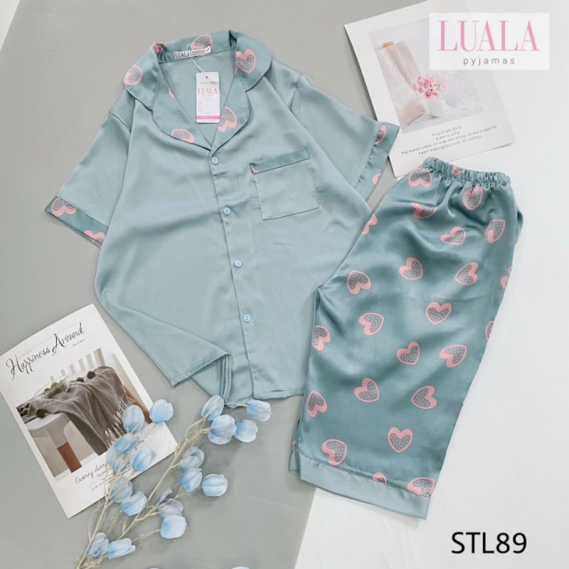 Pijama Lụa Satin Lửng Hàng Đẹp ( có size, Ảnh chụp thật)